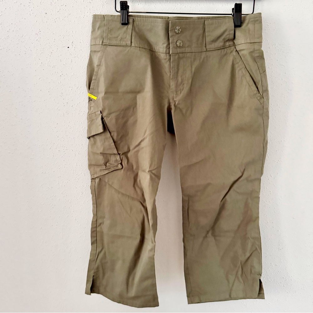 LOLE Khaki Green Mid-Rise Capri Casual Pants Women's Size 6 Small Athleisure S